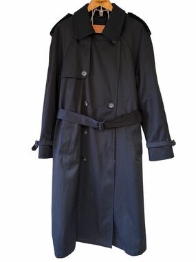 Lauren Ralph Lauren Men's Black Trench Coat with Zip-out Liner 38R Double-Breast